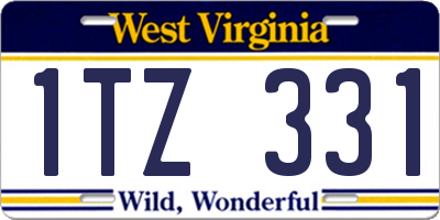 WV license plate 1TZ331