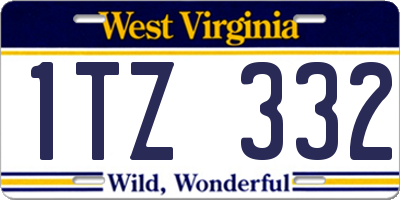 WV license plate 1TZ332
