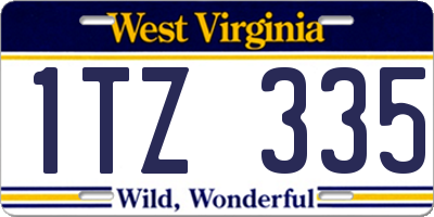 WV license plate 1TZ335