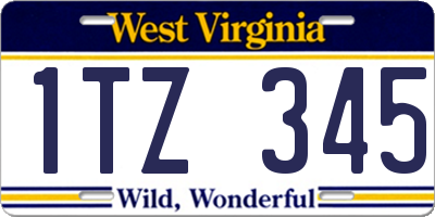 WV license plate 1TZ345