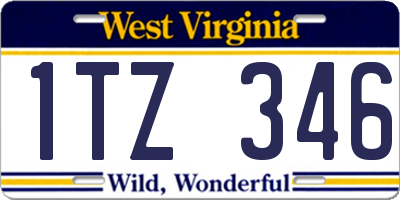 WV license plate 1TZ346
