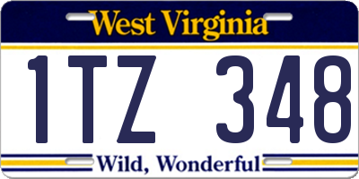 WV license plate 1TZ348