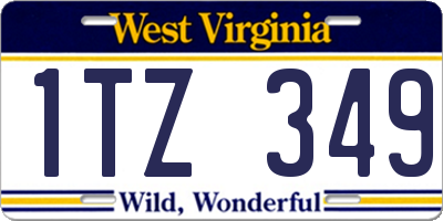 WV license plate 1TZ349