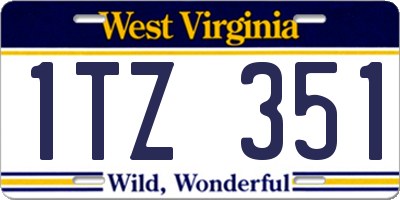WV license plate 1TZ351