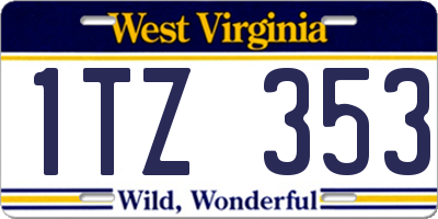 WV license plate 1TZ353