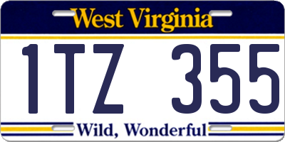WV license plate 1TZ355