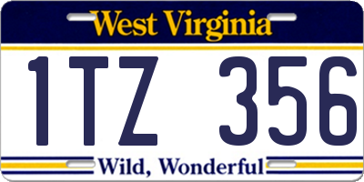 WV license plate 1TZ356