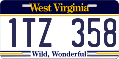 WV license plate 1TZ358
