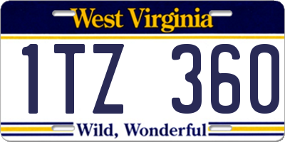 WV license plate 1TZ360