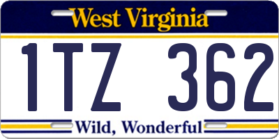WV license plate 1TZ362