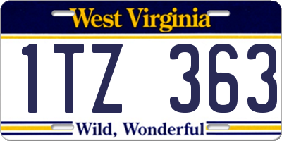 WV license plate 1TZ363