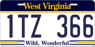 WV license plate 1TZ366