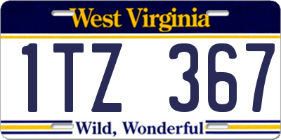 WV license plate 1TZ367