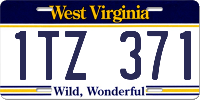 WV license plate 1TZ371