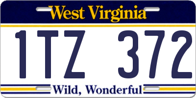 WV license plate 1TZ372