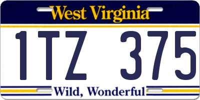 WV license plate 1TZ375
