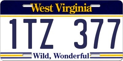 WV license plate 1TZ377