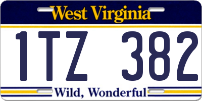 WV license plate 1TZ382