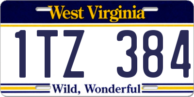 WV license plate 1TZ384