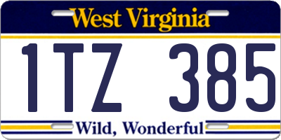 WV license plate 1TZ385