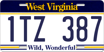 WV license plate 1TZ387