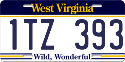 WV license plate 1TZ393