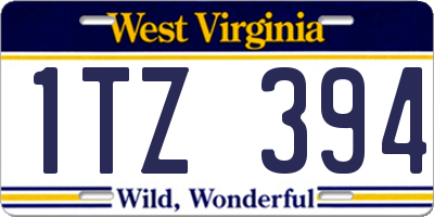 WV license plate 1TZ394