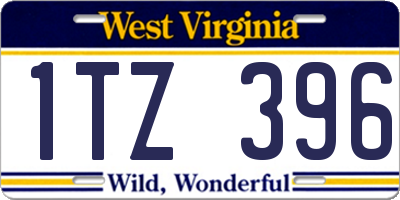 WV license plate 1TZ396