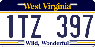 WV license plate 1TZ397