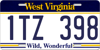 WV license plate 1TZ398