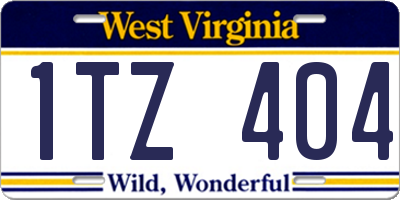 WV license plate 1TZ404