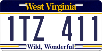 WV license plate 1TZ411