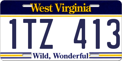 WV license plate 1TZ413