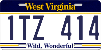 WV license plate 1TZ414