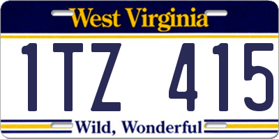 WV license plate 1TZ415