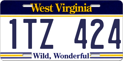 WV license plate 1TZ424