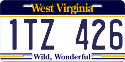 WV license plate 1TZ426
