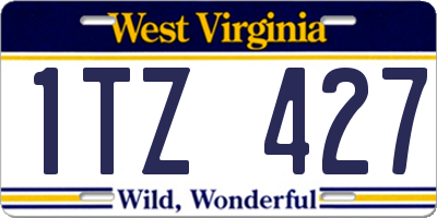 WV license plate 1TZ427