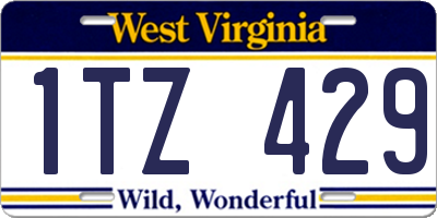 WV license plate 1TZ429