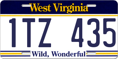 WV license plate 1TZ435