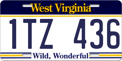 WV license plate 1TZ436