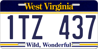 WV license plate 1TZ437