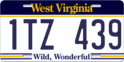 WV license plate 1TZ439
