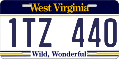 WV license plate 1TZ440