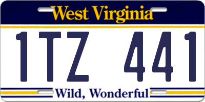 WV license plate 1TZ441
