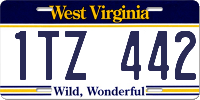 WV license plate 1TZ442