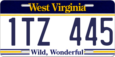 WV license plate 1TZ445
