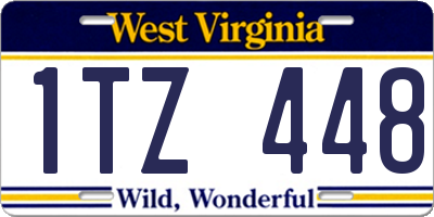 WV license plate 1TZ448