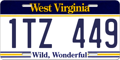 WV license plate 1TZ449