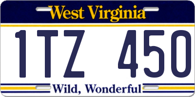WV license plate 1TZ450